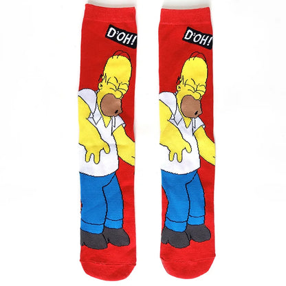 Simpsons Cartoon Anime Funny Socks Men Hip Hop Print Novelty Crazy Sokken Hip Hop Unisex Comfortable Skateboard Happy Meias