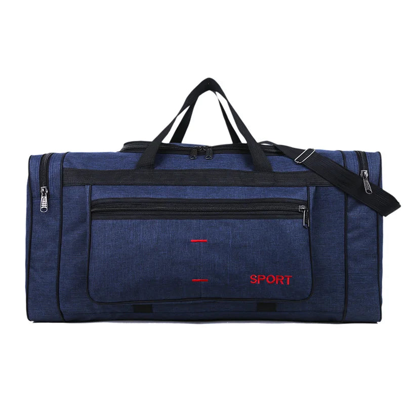 Large Capacity Folding Duffle Bag Travel Clothes Storage Bags Zipper Oxford Weekend Bag Thin Portable Moving Luggage Hand Bag