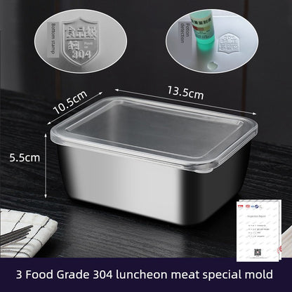 Luncheon Meat Box Stainless Steel Container with Lid Mold