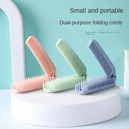 1pcs Portable Folding Comb Hair Brush Anti-static Travel Hair Brush Wheat Straw Folding Hairdressing Styling Beauty Tool