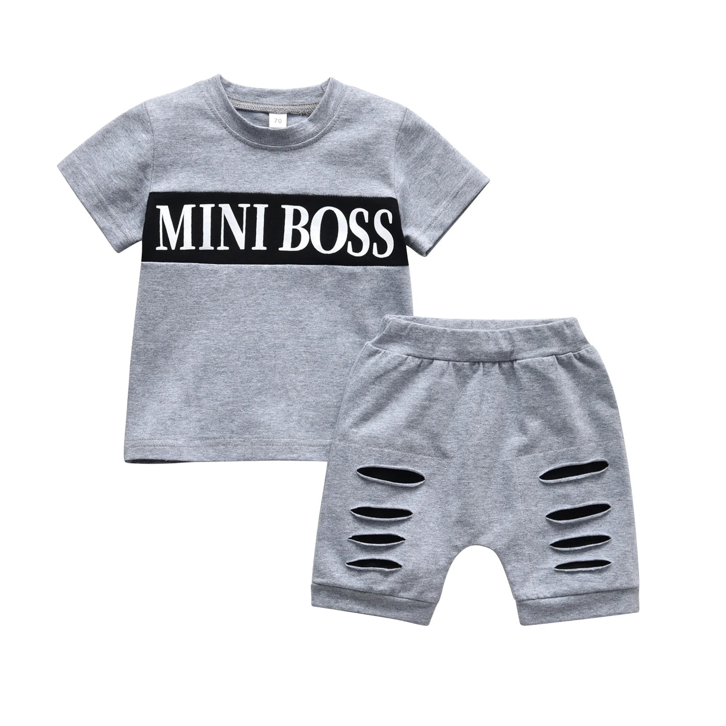 KuKitty Infant Toddler Baby Boy Summer Clothes Set Cotton New Letters Print T-shirt and Shorts Casual Newborn Outfis