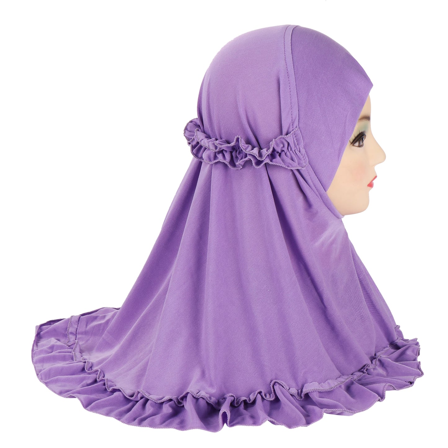 Beautiful Fit 3-6 Years Old Girls Cute Hijab Head Scarf With Crinkles Baby Muslim Shawl Turban Caps