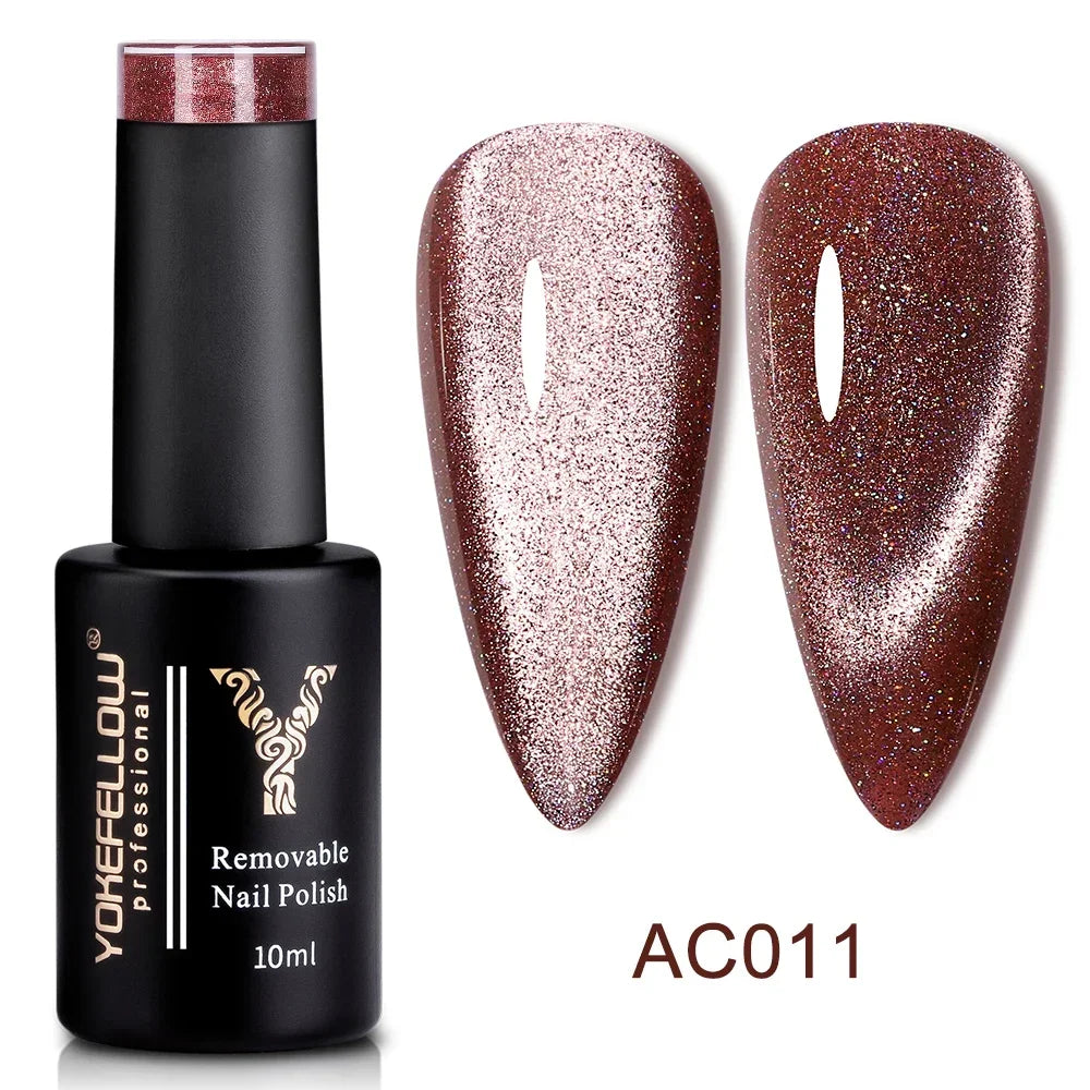 YOKEFELLOW 2025 New Dreamland Cat Eye Gel Nail Polish 10ml Dual Gloss Dreamland Color Soak Off Cat Magnetic UV Gel Varnish DIY