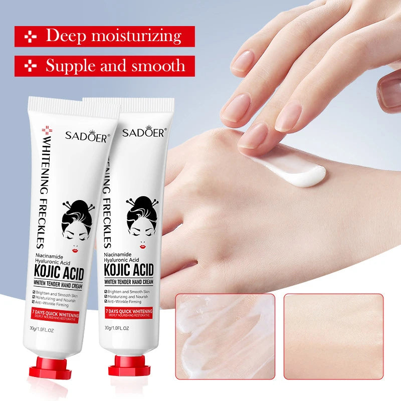 Kojic Acid Whiten Hand Cream,Moisturizing Nourishing Niacinamide Hyaluronic Acid Tender Hand Lotion,Foot Skin Care Products