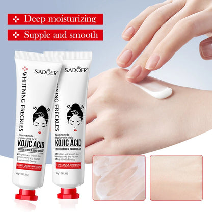 Kojic Acid Whiten Hand Cream,Moisturizing Nourishing Niacinamide Hyaluronic Acid Tender Hand Lotion,Foot Skin Care Products