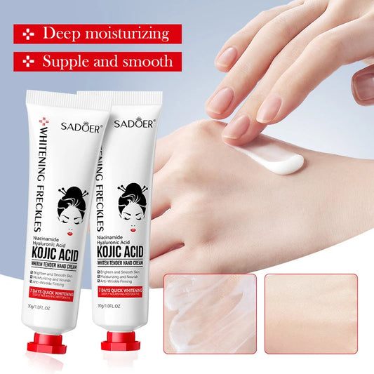 Kojic Acid Whiten Hand Cream,Moisturizing Nourishing Niacinamide Hyaluronic Acid Tender Hand Lotion,Foot Skin Care Products