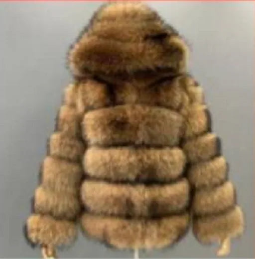 Raccoon Fur Jacket Autumn Winter Faux Fur Fox Coats Short Coat