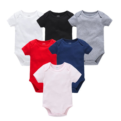 1/3Pcs Baby Boys Clothes 100%Cotton Solid Black Short Sleeve Blank Baby Bodysuits body bebe  Newborn Jumpsuit Plain 0-24 Months