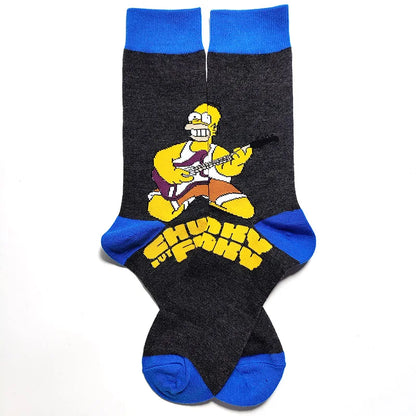 Simpsons Cartoon Anime Funny Socks Men Hip Hop Print Novelty Crazy Sokken Hip Hop Unisex Comfortable Skateboard Happy Meias