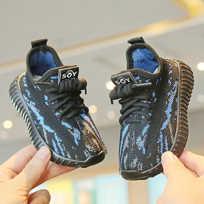 Children Sneakers 2025 Spring Kids Sports Shoes for Girls Flying Woven Breathable Mesh Shoes for Boys Casual Shoes Baby Sneakers