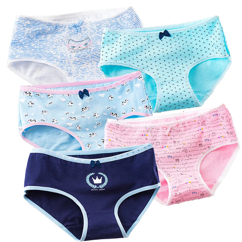 5Pcs Cotton Underwear Women's Panties Plus Size Briefs Girls Calcinha Sexy Lingerie Ladies Panty Print Cartoon Female Underpant
