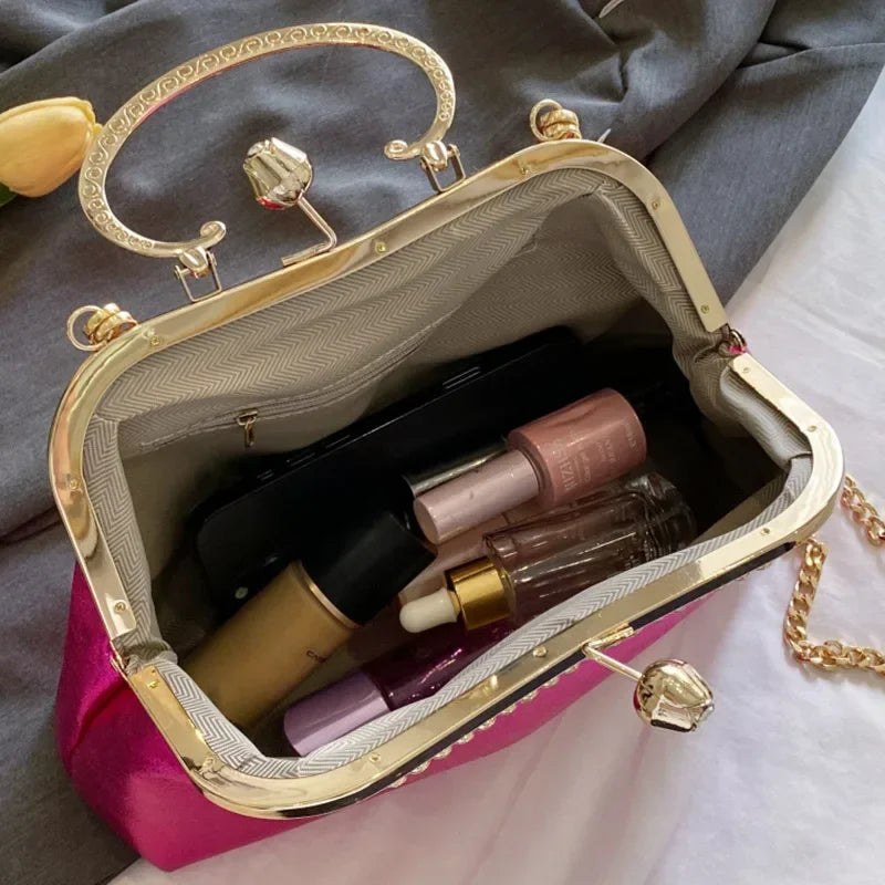 2025 Luxury Women Gold Green Chain Messenger Bags PU Leather