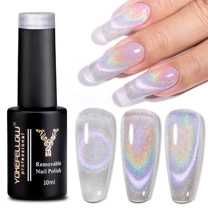 YOKEFELLOW 2025 New Dreamland Cat Eye Gel Nail Polish 10ml Dual Gloss Dreamland Color Soak Off Cat Magnetic UV Gel Varnish DIY