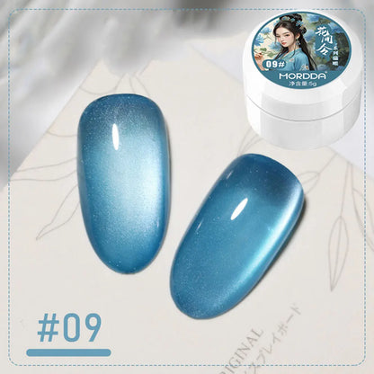 6ml Jelly Nude/Pink/Blue Cat Eye Magnetic Nail Gel Polish Glitter Silk Mirror Cat Eye's Gel Varnish Soak Off UV Gel Nail Polish