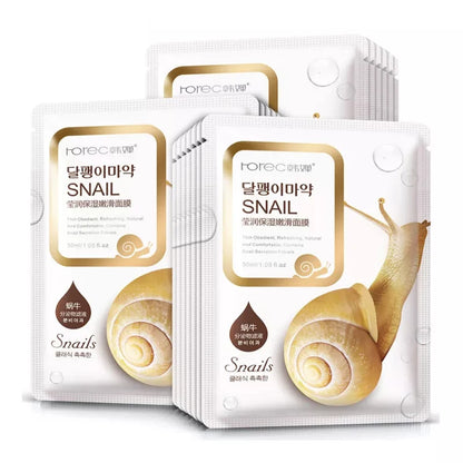 15Pcs BIOAQUA Fresh Fruit Face Mask Snail Hyaluronic Acid Hydrating Firming Skincare Sheet Masks Facial Mask Korean Cosmetics