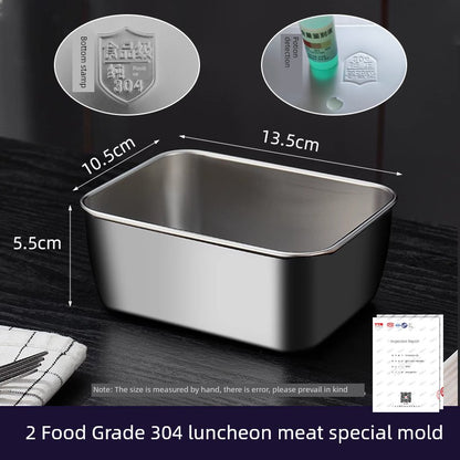 Luncheon Meat Box Stainless Steel Container with Lid Mold