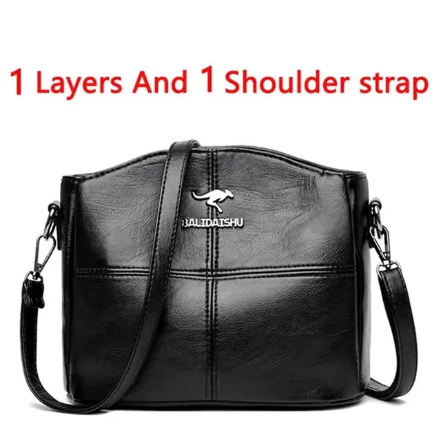 Brand Leather 3 Layers Alligator Crossbody Bag for Women