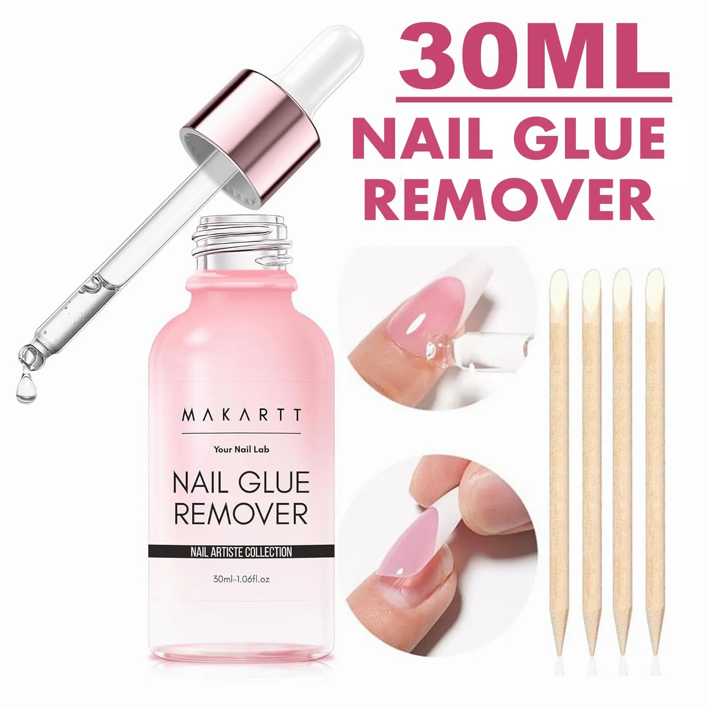 Makartt Solid Nail Glue for Press on Nails, Nail Glue Remover for UV Nail Glue