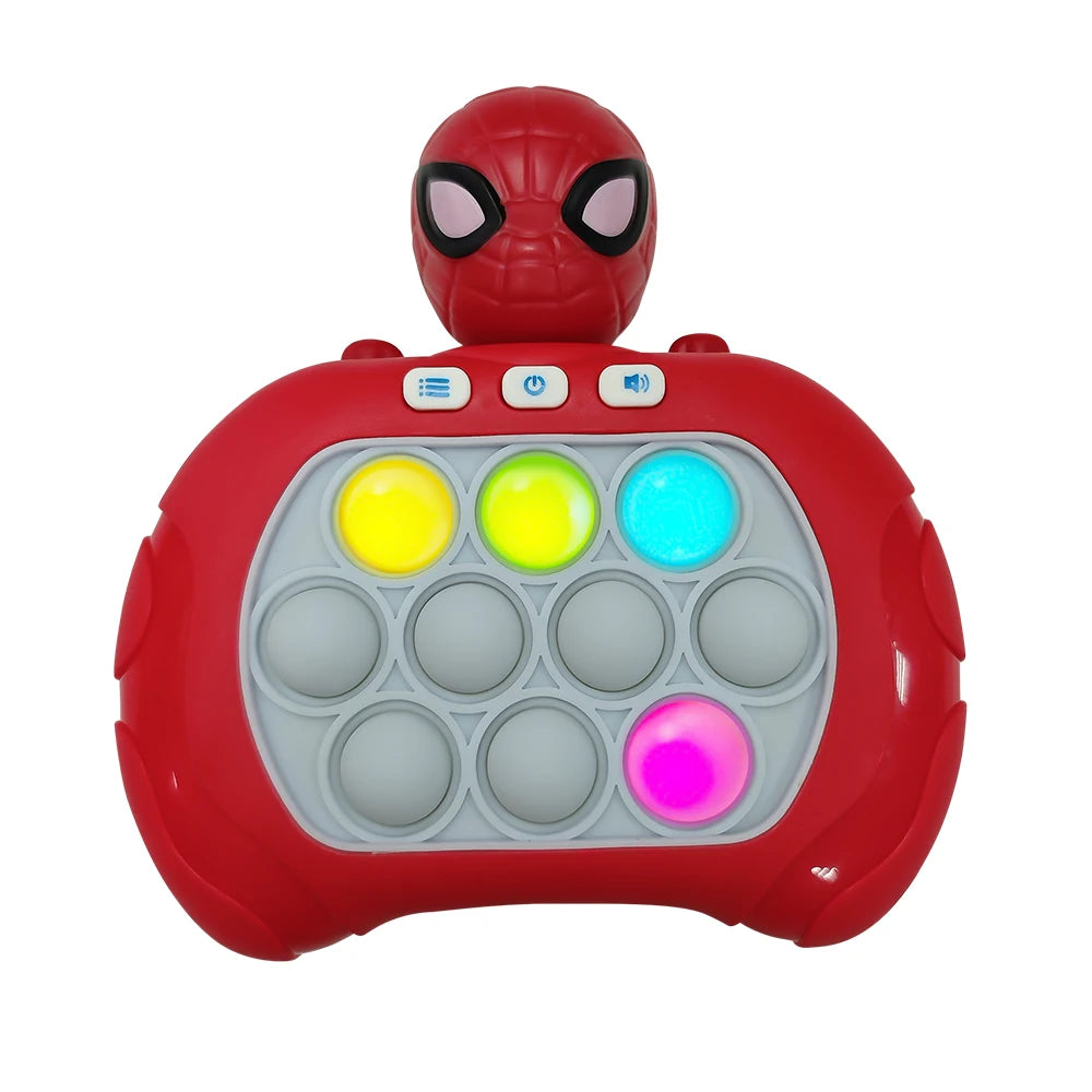 Spider-Man & Stitch Quick Push Bubbles Game Machine Unisex Fun Whac-A-Mole Squeezing Anti Stress Sensory Bubble Fidget Toy Gifts