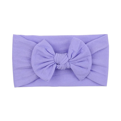 1Pc Simple Solid Color Broadside Bowknot Headband for Baby Girl Elastic Hair Band Basic Turban Headwear Infant Hair Accessories