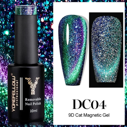 YOKEFELLOW 2025 New Dreamland Cat Eye Gel Nail Polish 10ml Dual Gloss Dreamland Color Soak Off Cat Magnetic UV Gel Varnish DIY