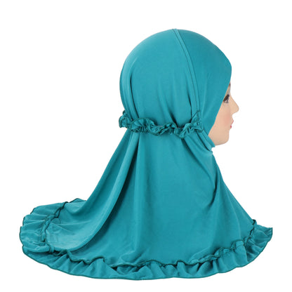 Beautiful Fit 3-6 Years Old Girls Cute Hijab Head Scarf With Crinkles Baby Muslim Shawl Turban Caps