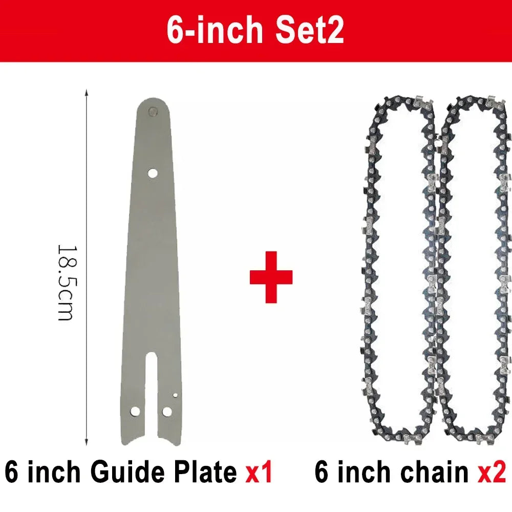 4  6 8 Inch Mini Steel Chainsaw Chains 1/4 Electric Chainsaws Accessory Chains Replacement Mini Electric Chainsaw Chain Saw