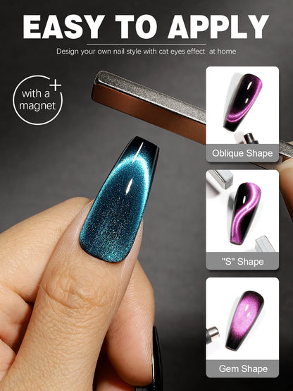 YOKEFELLOW 2025 New Dreamland Cat Eye Gel Nail Polish 10ml Dual Gloss Dreamland Color Soak Off Cat Magnetic UV Gel Varnish DIY