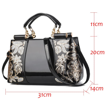 New Patent Leather Shiny Women Bag Fashion Luxury Design Atmospheric Handbag