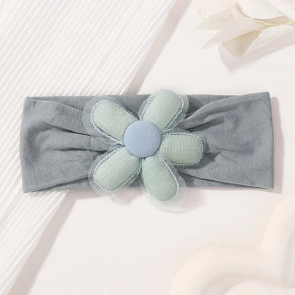 1Pc Baby Nylon Headscarf Astique Suitable Newborn Girl Flower Handmade Headband Elastic Hairband Turban Toddler Hair Accessories