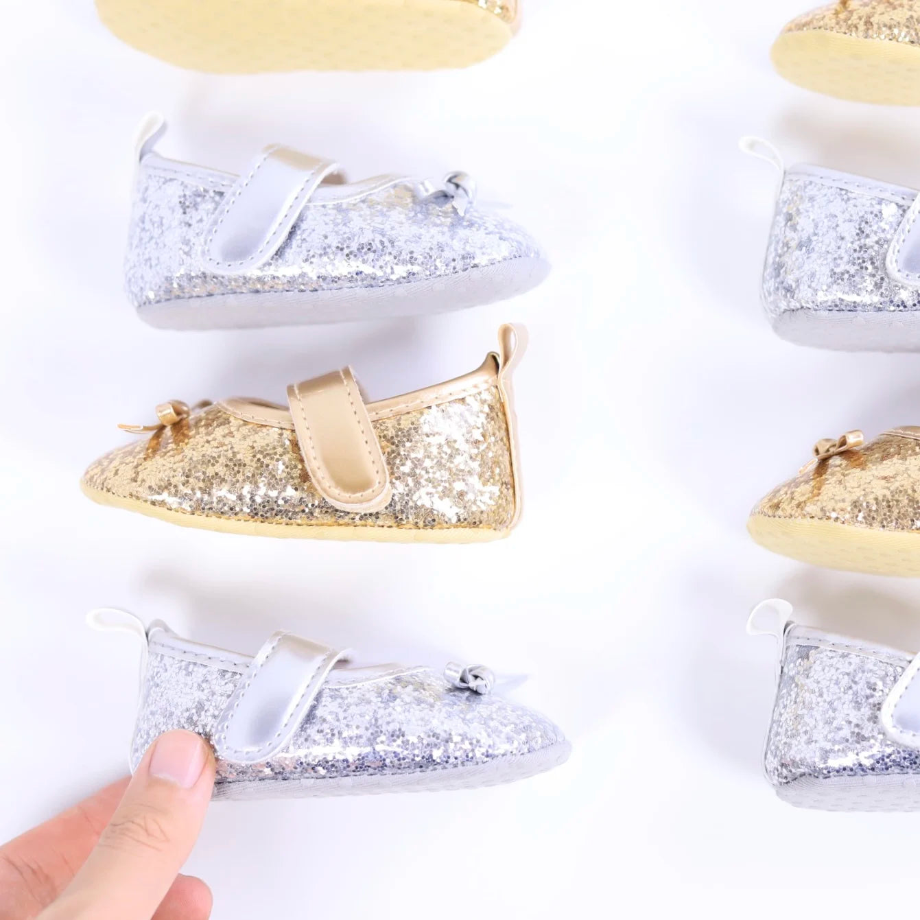 New baby toddler shoes sequin Korean casual fashion front shoes anti-drop shoes