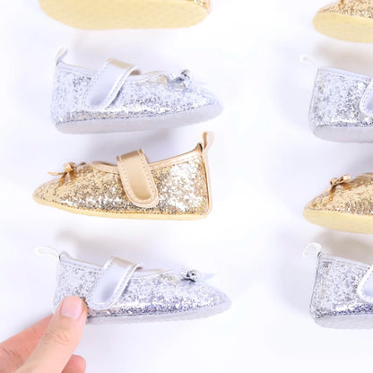 New baby toddler shoes sequin Korean casual fashion front shoes anti-drop shoes