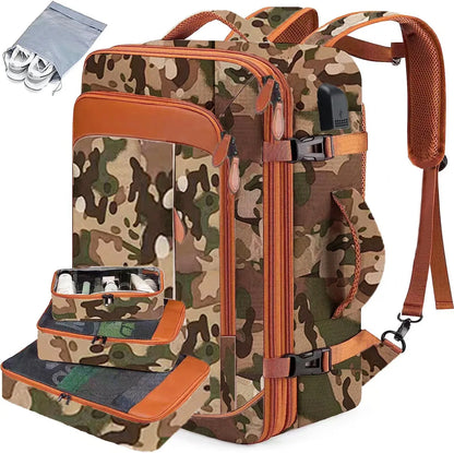 Large Capacity Travel Expandable Large Suitcase Backpacks With 4 Packing Cubes Water Resistant Luggage Daypack Backpack Mochila