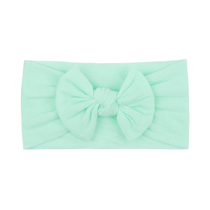 48 colors Baby Bowknot Hairband Broadside Headband Kids Girls Boutique Elastic Protect Turban Headwear Baby Hair Accessories