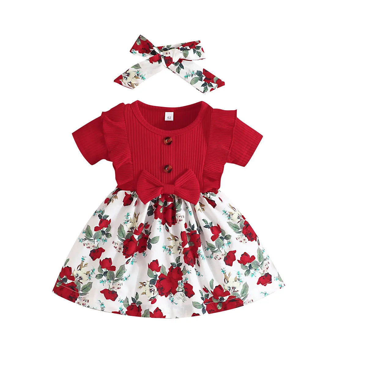 Dress Baby Girl 0-3 Years old Summer Short Sleeve Fashion Cute Floral Kids Princess Dresses