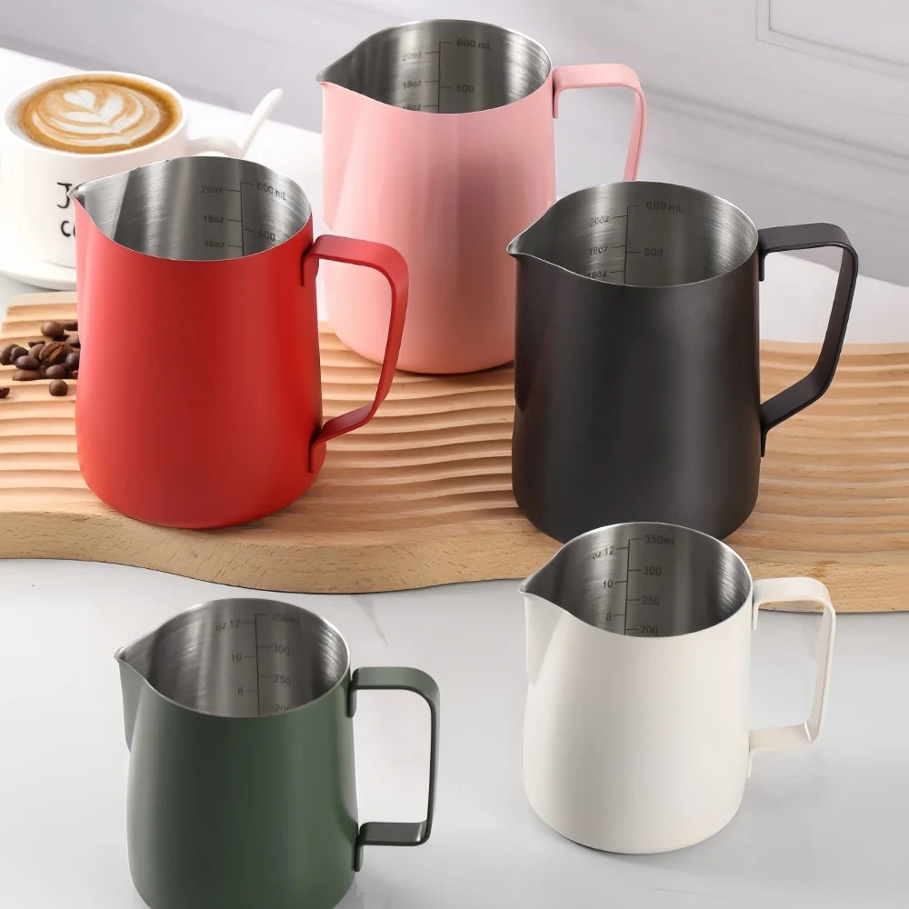 350/600ML Coffee Milk Frothing Pitcher Jug 304 Stainless Steel Precise Scale High Quality Latte