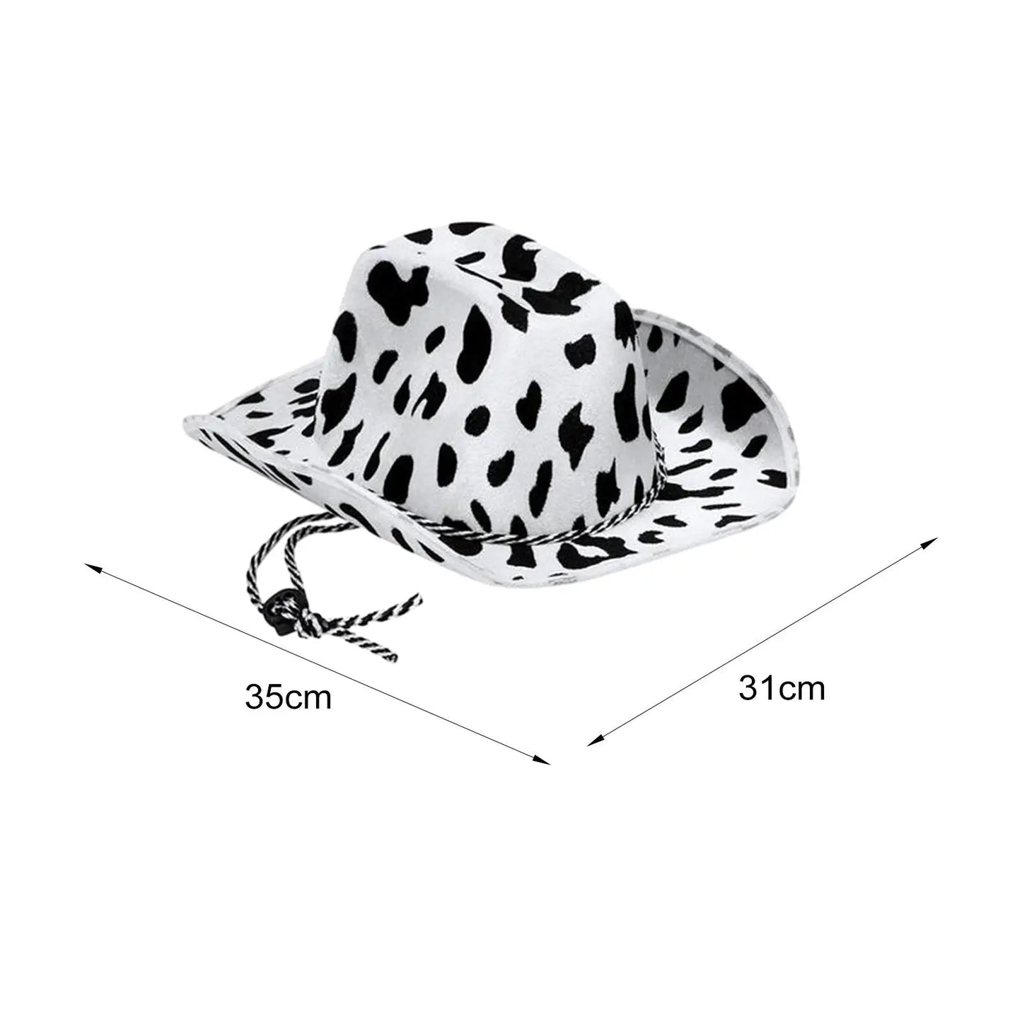 Sturdy Lightweight Cow Printed Cowboy Hat Cowgirl Hat Costume Accessories for Cowboy Halloween Themed Parties The Stage