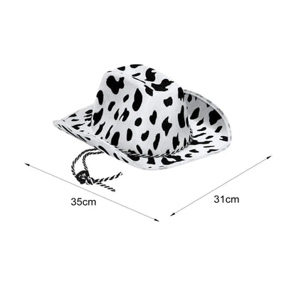 Sturdy Lightweight Cow Printed Cowboy Hat Cowgirl Hat Costume Accessories for Cowboy Halloween Themed Parties The Stage