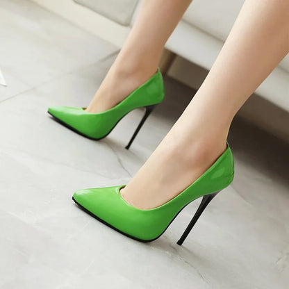 Elegant Thin High Heels Pumps Shoes White Green Red Yellow Black Women's Heeled Party Office Wedding Shoes Ladies Large Size 45