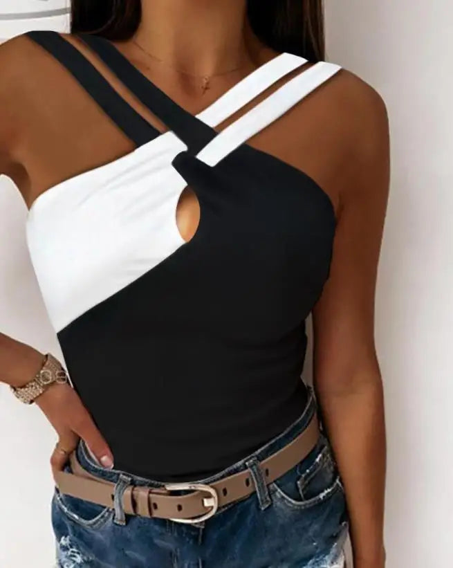 Casual Sexy Sleeveless Crisscross Halter Skinny Tank Top