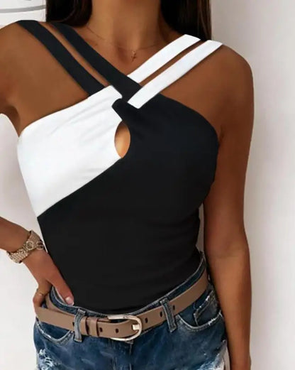 Casual Sexy Sleeveless Crisscross Halter Skinny Tank Top