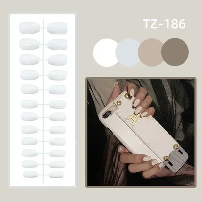 24Pcs Red Heart False Nails Long Luxury with French Design Rhinestone Wearable Fake Nail Simple Decoration Press on Nail Tips