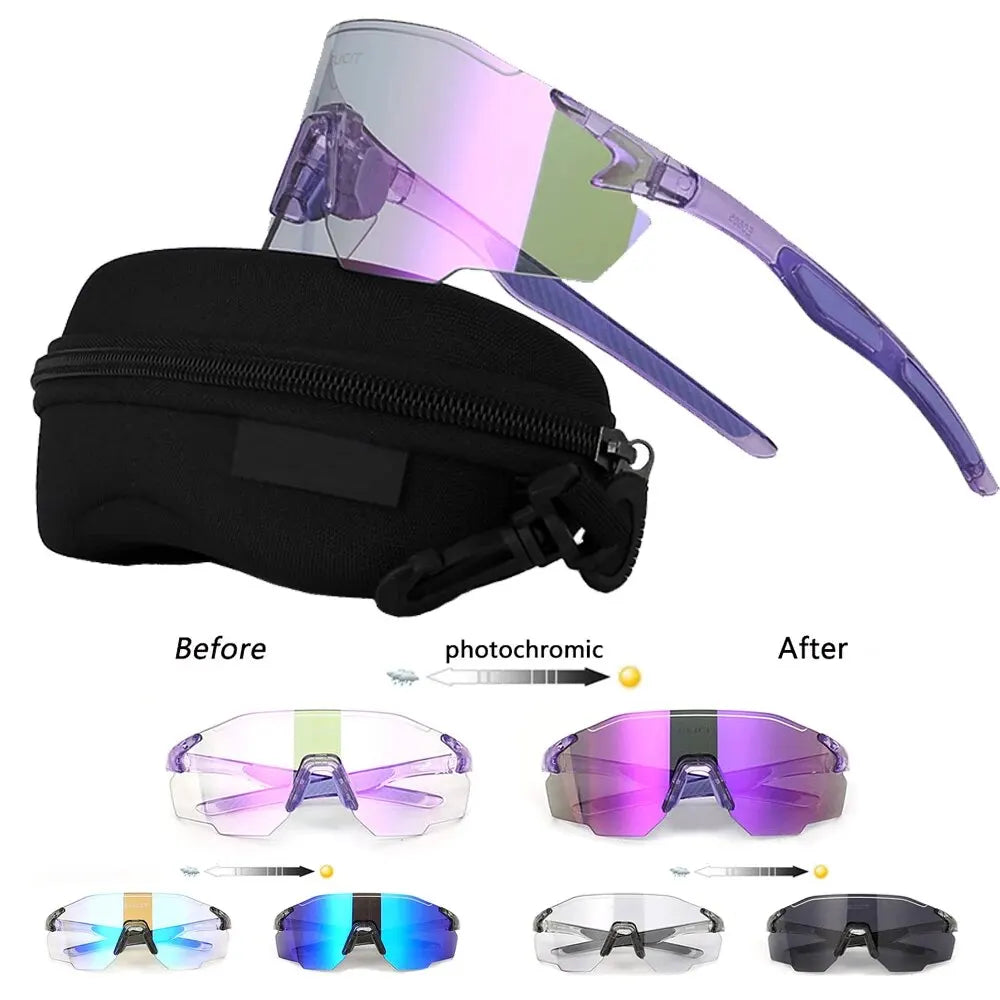 New Photochromic Polarized Cycling Glasses Men & Women Bike Glasses