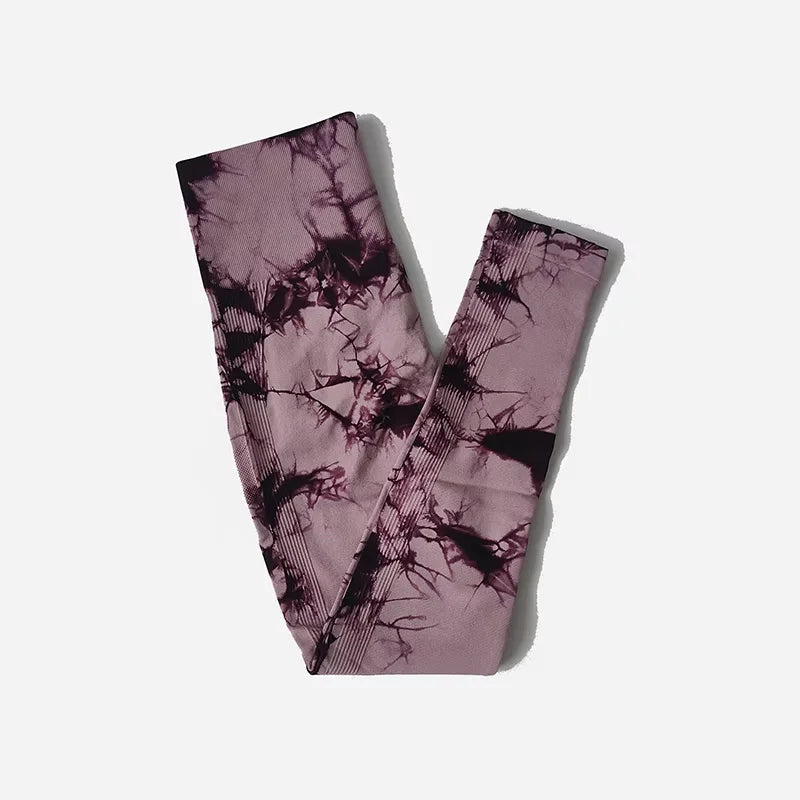 New Fashion Tie Dye Yoga Pants Gym Leggings Women Seamless High Waist Push