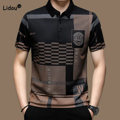 Casual Short Sleeve Polo-Neck T-shirt 2025
