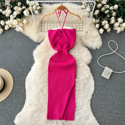 Sexy Package Hips Split Knitted Summer Dress