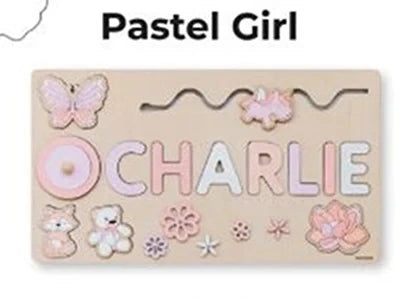 Personalized Custom First Name Wooden Puzzle Educational Toys for Toddlers Shape Matching Board Boys Girls Early Learning Gifts