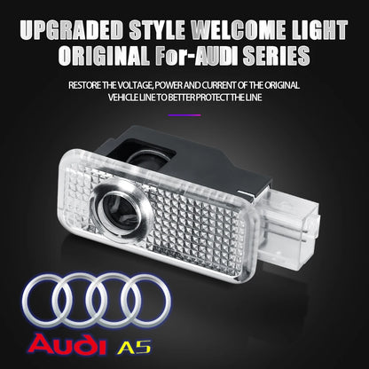 2Pcs Car Door Welcome Light Led HD Projector Lamp Courtesy Lights for Audi SLine S3 S4 S7 S6 A5 A3 A4 RS A6L A7 A4L Q5 Q7 A8L Q3