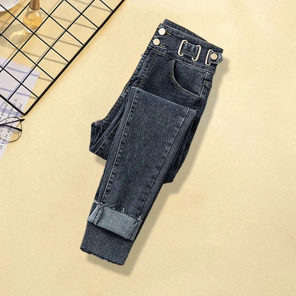 Large Autumn and Winter Suit for Women Vest Shirt Casual Slim Jeans Three Piece Set