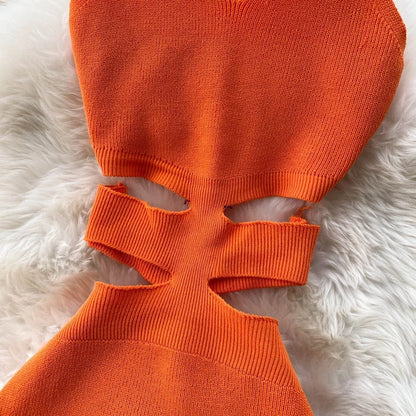 Sexy Cut Out Waist Package Hips Split Bodycon Dress